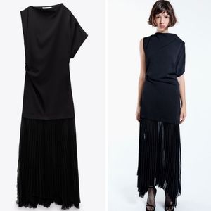 Zara ruched pleated dress limited addition xs